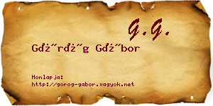 Görög Gábor névjegykártya
